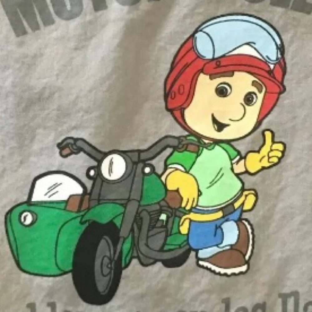 Handy Manny collared shirt in gray Like New tools motorcycle shop boys Disney 5T - Picture 2 of 16